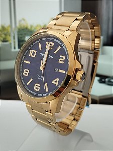 RELÓGIO MASCULINO AÇO CALENDÁRIO DOURADO 44202GPSVDA3