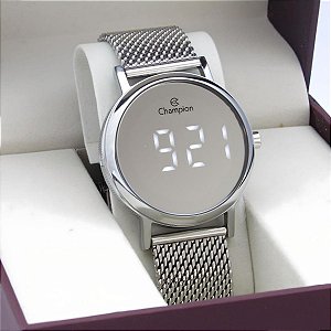 Relógio Champion Led Original Prata CH40179S