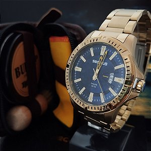 Relógio Masculino Seculus Dourado - 44205GPSVDA3K1 - c/ Kit Para Engraxar