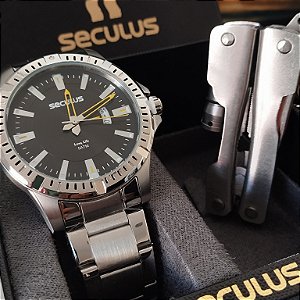 Relógio Masculino Com Calendário Aço Prata 44205G0SVNA1k1