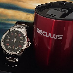Relógio Masculino Aço Casual Com Calendário Prata 44209G0SVNA1k2