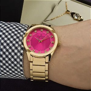 Relógio Champion Analógico Feminino Dourado Ch24759j