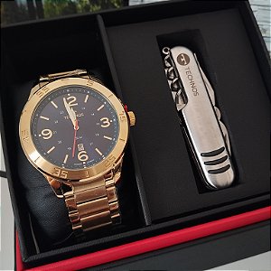 Kit Relógio Masculino Technos 2115MYW/K1A