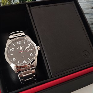 Kit Technos Masculino Militar  Prata - 2115TYP/K1P