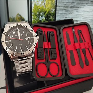 Relógio Technos Masculino Militar Prata - 2115NBQ/1A