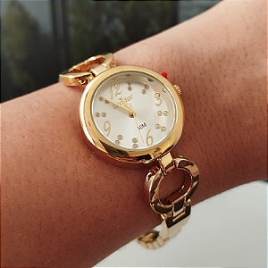 Relogio feminino condor dourado C02035NKD/5K