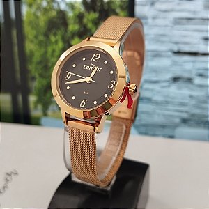Relogio feminino dourado condor C02035NPU/4P