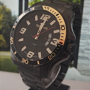 Relogio masculino technos preto 2117LFR/1P