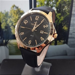 Relogio technos masculino couro preto 2115UBA/0P