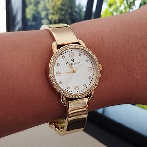 Relogio feminino champion dourado CF2555/4H