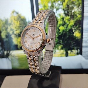 Relogio feminino prata com dourado champion CH24955B