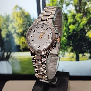 Relogio feminino champion prata e dourado CH26882B