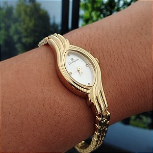 Relogio feminino champion dourado CF24439H