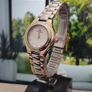 Relogio feminino champion prata com dourado CH29030B