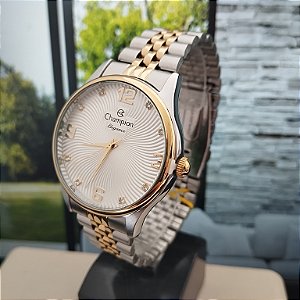 Relogio champion feminino prata com dourado CN25716S