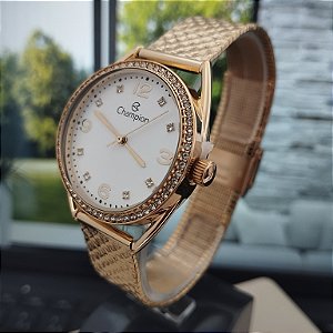Relogio feminino champion dourado CF24644H