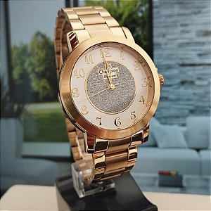 Relogio feminino champion dourado CN26466H