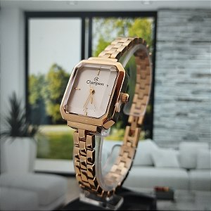 Relogio feminino champion dourado CF242895H