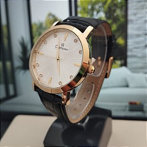 Relogio feminino champion de couro preto CN24226H