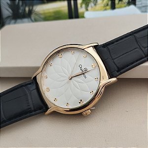 Relogio feminino champion couro preto CN20364M