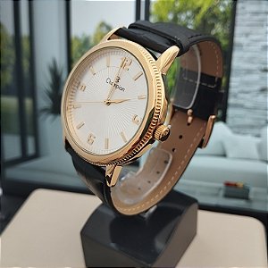 Relogio feminino champion couro preto CN20408B