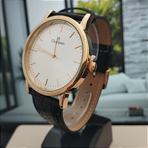 Relogio feminino champion de couro preto CN20042