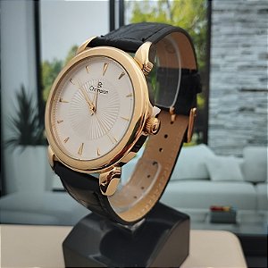 Relogio feminino champion de couro preto CN20355B