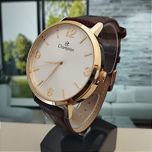 Relogio feminino champion de couro vinho CN20917B