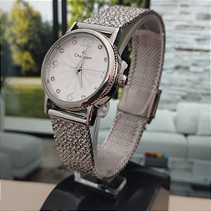 Relogio feminino champion prata CF24091Q