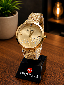Relogio feminino technos dourado VX50AQ/1D