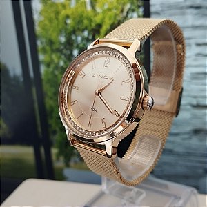 Relogio feminino Lince dourado LRGH260L36C2KX
