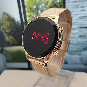 Relogio Lince digital dourado LDG467LPXKX