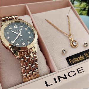 Kit Relógio Feminino Lince LRG4843L34/K013