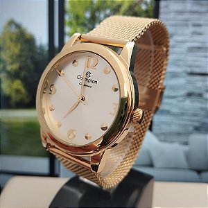 Relogio feminino Champion dourado CN26813G