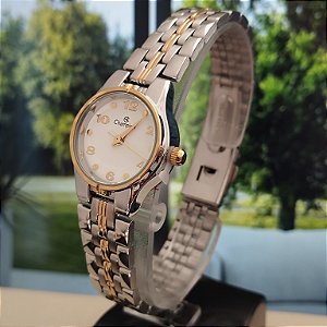 Relogio feminino Champion prata com dourado CH25141B