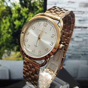 Relogio feminino Lince dourado LRG4779L36S2X