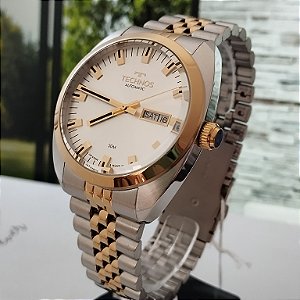 Relogio masculino Technos prata com dourado Classic 82050Q/1K