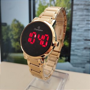 Mini Relógio Champion Digital Feminino Dourado - CH48144V