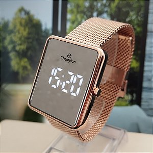 MINI RELÓGIO CHAMPION DIGITAL ROSÊ ESPELHADO - CH48180Z