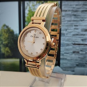 Relogio feminino dourado Champion CF26115H