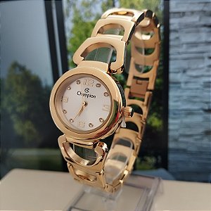 Relogio feminino Champion dourado CF26106H