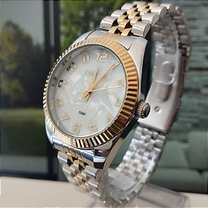 Relogio feminino Prata com Dourado Lince LRTJ176L36B2SK