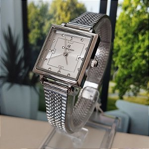 Relógio Feminino Quadrado Prata CF24180Q