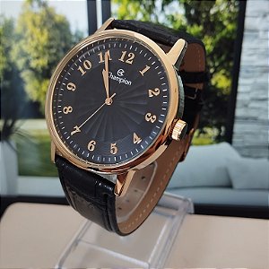 Relogio feminino de couro preto Champion CN20560P