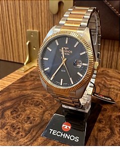 Relógio Technos Masculino Prata e Rose 2317AJ1A -Classic