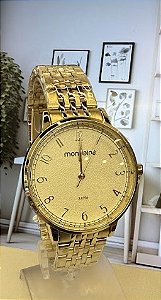 Relogio feminino Mondaine dourado 32677LPMVDE1