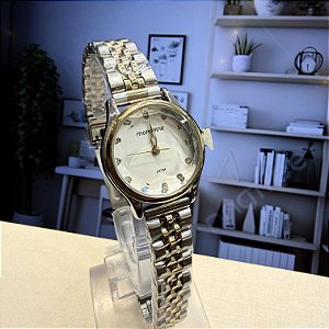 Relógio Feminino Analógico Prata e Dourado - Mondaine - 32751LPMVBE3