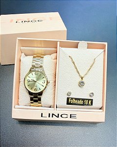 Kit Relógio Feminino Lince LRMH007L30