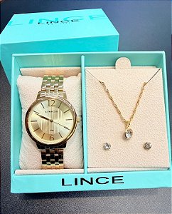 Kit Relógio Feminino Lince LRGH015L36