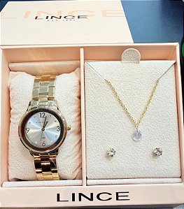 Kit Relógio Feminino Lince LRGH002L30